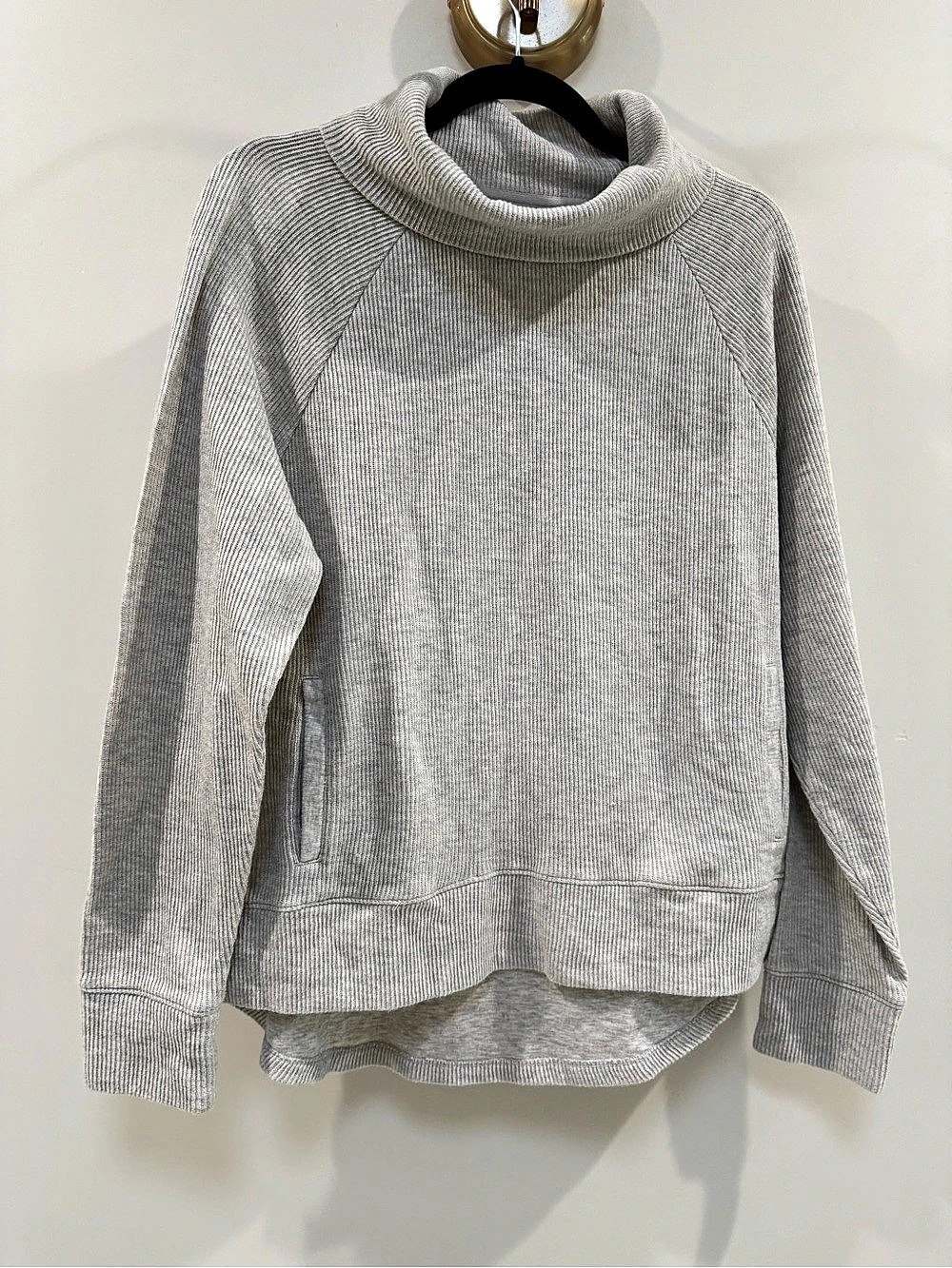 Lou & Grey Cotton Cowl Neck Sweatshirt Gray- Size Large